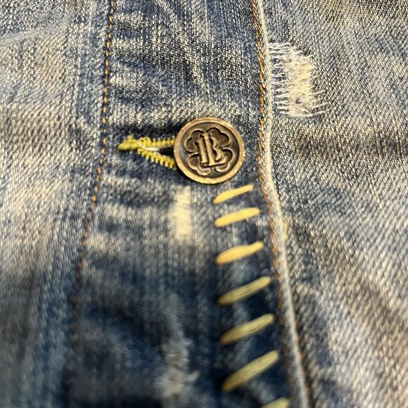 Vintage 90s Lucky Legend Denim Jacket Embroidered Hippie Patches Made In USA S - Picture 8 of 16